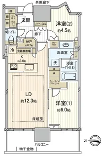 幕張ベイパーク ライズゲートタワー【15階】の間取り
