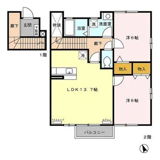 ブライトオリジンACD【2階】の間取り