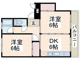 藤が丘団地6号棟【4階】の間取り