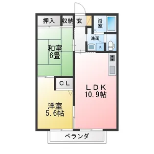 グリーンハイツ春木 B棟【2階】の間取り