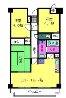 コンプリチェKATAYAMA【1階】の間取り