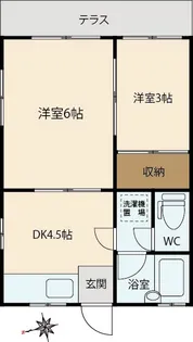 コーポ小川【1階】の間取り