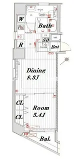 メイクスデザイン入谷【7階】の間取り