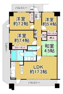 クレアフォート西宮・酒蔵通り【3階】の間取り