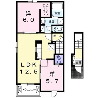 ベルグランデ宮前A【2階】の間取り