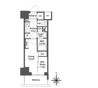 コンフォリア東新宿【8階】の間取り