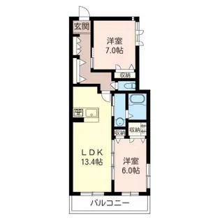 ブランシュ ネイジュ B【1階】の間取り