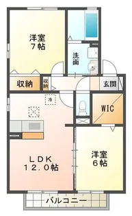 ブラン・ブルー D【1階】の間取り