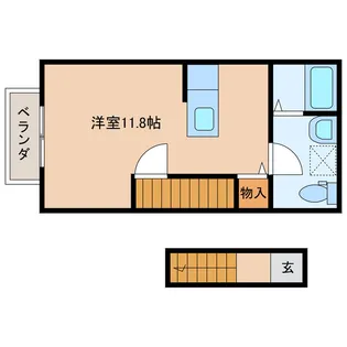 ベルリード弐番館【1階】の間取り