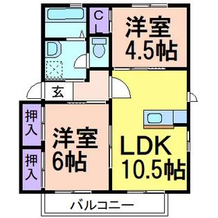 ラフォーレ・マルベリB【2階】の間取り