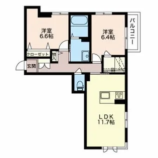 グランべレオA【2階】の間取り