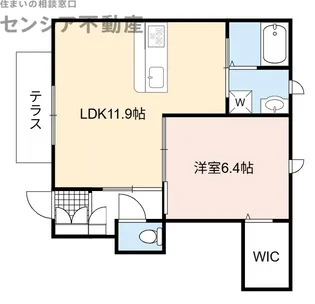 シャーメゾン稲田本町【1階】の間取り
