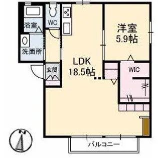 シャンドフルール A棟【1階】の間取り