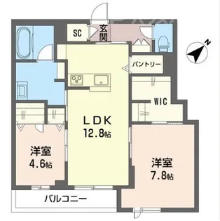 ヴェル・クレージュ【2階】の間取り