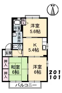 メゾンプラネA棟【2階】の間取り