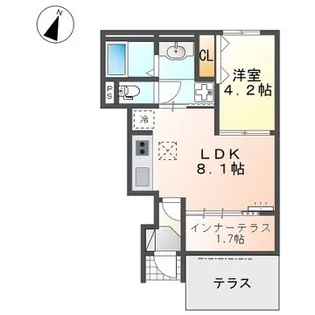クレスト・若宮【1階】の間取り