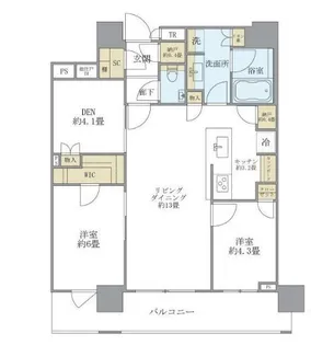 BrilliaTHETOWERTOKYOYAESUAVENU【9階】の間取り