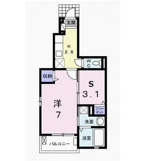 ディオース三島【1階】の間取り