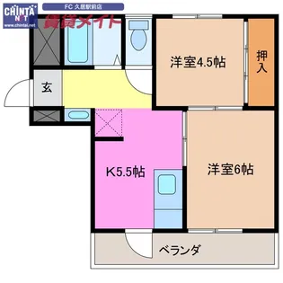 ヴィラナリー津 A棟【1階】の間取り
