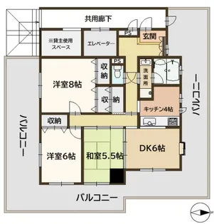マジェスティ御影【2階】の間取り