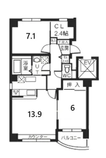 ラ・フォーチュナ宮の沢【3階】の間取り