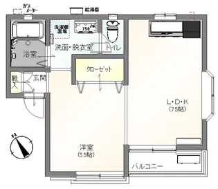 ハッピーエス A【2階】の間取り