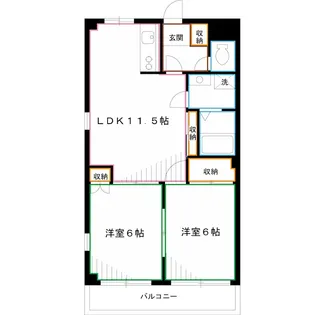西原ハイツ【1階】の間取り