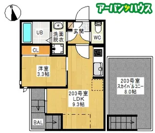 GRANDTIC HI【2階】の間取り