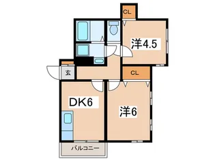 ジュリアカーサ【2階】の間取り