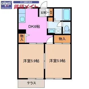 ハイムフローラル C【1階】の間取り