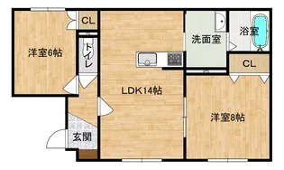 ソレイユ三光【1階】の間取り