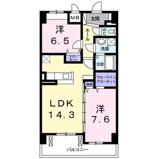 ノースタワーレジデンス【6階】の間取り