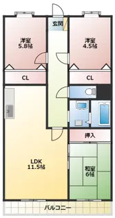 キャッスル静岡【8階】の間取り