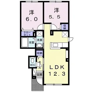 カサー・イリーデ【1階】の間取り