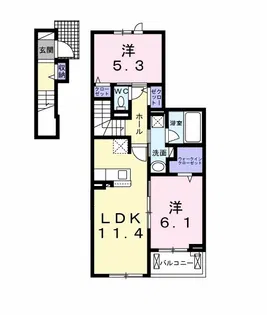ベルウッド II【2階】の間取り