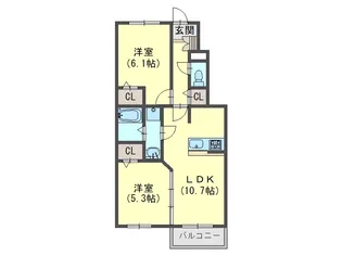 パルマリィ【1階】の間取り