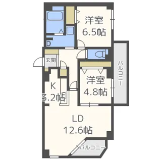 アルカス西公園【2階】の間取り