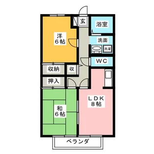 パークサイドキザヤマ【2階】の間取り