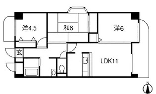 ロイヤルビュー石原【7階】の間取り