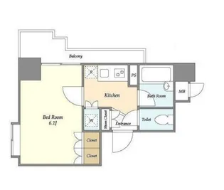 パレステュディオ渋谷STATIONFRONT【4階】の間取り