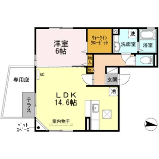 フェーレス翠町【1階】の間取り