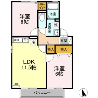 ひまわりハイツ A棟【1階】の間取り