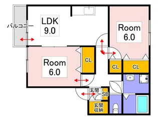 シャトーオレゴンC棟【1階】の間取り