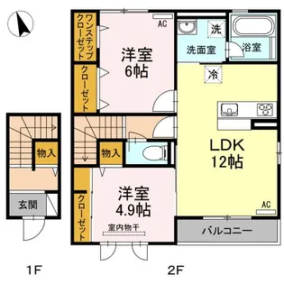 2LDKの間取り画像