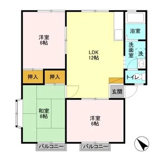 市角ハイツ【1階】の間取り