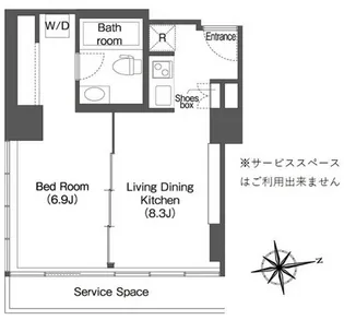 ウエリスアーバン品川タワー【13階】の間取り