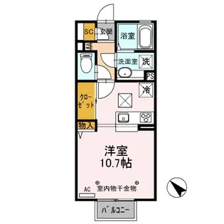 D-room思川ヴェール E【1階】の間取り