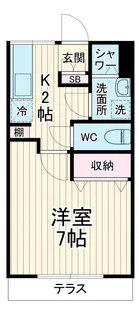 第2コーポさつき【1階】の間取り