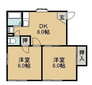 コーポかおりA棟【1階】の間取り