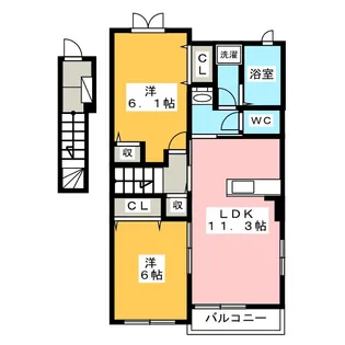 プラステートC【2階】の間取り